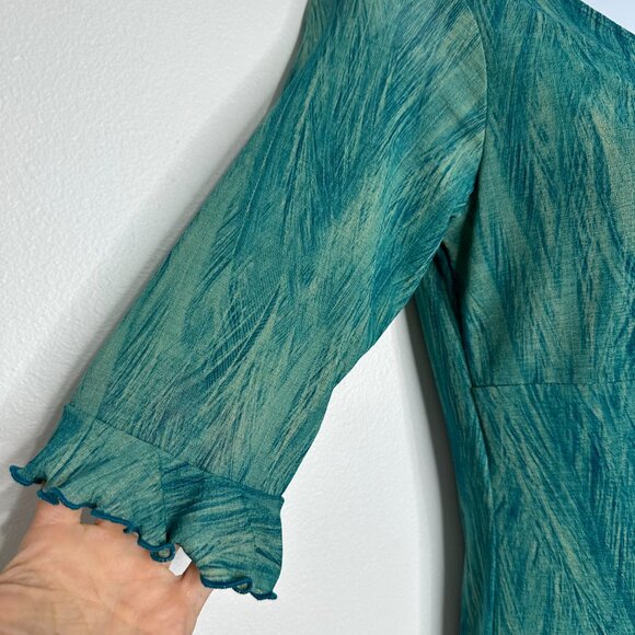 Aziz Vtg Y2K Midi Dress Size L Lettuce Hem - Picture 4 of 10